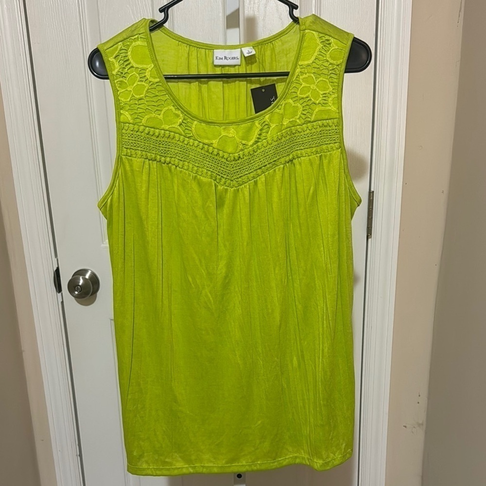 Kim Rogers Lime Green Sleeveless Tank Top